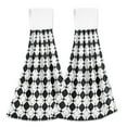 thumbnail image 1 of Black and White Checked 2pcs Bathroom Hanging Towels Velcro Soft Hand Towel Absorbent Tie Towels for Kitchen Toilet Tea Bar Washcloth, 1 of 7