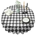 thumbnail image 1 of Black and White Checkerboard Checkered Pattern Round Tablecloth 60"x60",Wrinkle Wipeable Table Cloth for Kitchen Dining Room Picnic Patio Party, 1 of 6