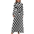 Black and White Checkerboard Long Dress beach outfits for women prom