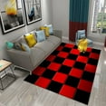 Black and White Checkerboard Plaid Carpet Moroccan Style Living Room ...