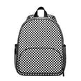 thumbnail image 1 of Black and White Checkered Backpack Backpack for School,Cute School Bag,Schoolbag with Adjustable Shoulder Straps & Padded Back,13.8"x11.4"x6", 1 of 6