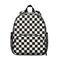 thumbnail image 1 of Black and White Checkered Backpack Backpack for School,Cute School Bag,Schoolbag with Adjustable Shoulder Straps & Padded Back,13.8"x11.4"x6", 1 of 6