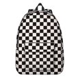 thumbnail image 1 of Black and White Checkered Backpack for School,Cute School Bag,Schoolbag with Adjustable Shoulder Straps & Padded Back,15.7"x11.8"x5.5", 1 of 5
