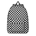 thumbnail image 1 of Black and White Checkered Backpack for School,Cute School Bag,Schoolbag with Adjustable Shoulder Straps & Padded Back,15.7"x11.8"x5.5", 1 of 5