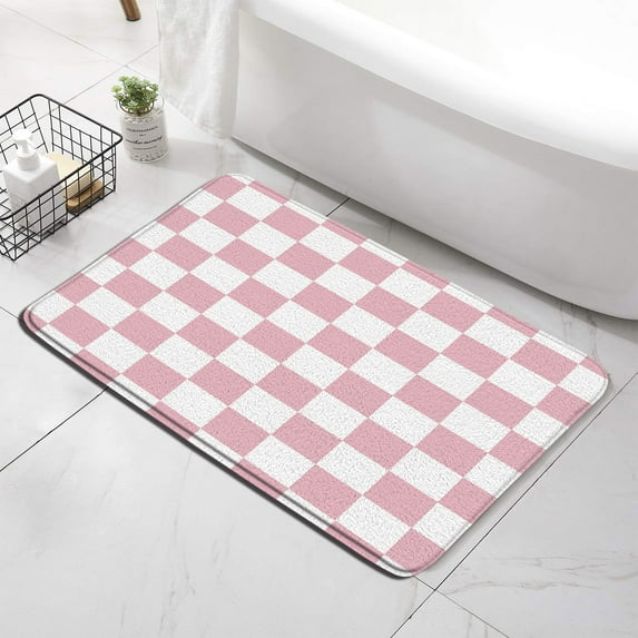 Black and White Checkered Bath Mat Set Modern Minimalist Geometric European Style Home Doormat Bathroom Decor Rugs Toilet Cover