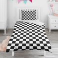 thumbnail image 1 of Black and White Checkered Duvet Cover and Pillowcase Set for Single Bedding, Bedroom Accessories for Kids Teens, 1 of 5