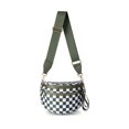 thumbnail image 1 of Black and White Checkered Nylon Bum Bag Plus Size Friendly Fanny Pack  - Spacious Design for Essentials - MORE COLORS! great gift belt bags crossbody, 1 of 9