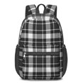 thumbnail image 1 of Black and White Checkered Pattern 17" School Backpacks for Teens,Waterproof Oxford Fabric,S-Shape Padded Straps for School,Travel,Hiking,Camping, 1 of 6