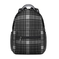 thumbnail image 1 of Black and White Checkered Pattern Backpack for School, Cute School Bag with Adjustable Shoulder Straps and Padded Back, 15.3"x11"x6.7", 1 of 5