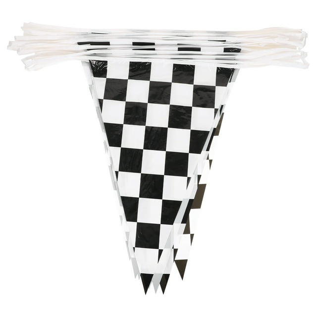 Black and White Checkered Pennant Flags Checkered Flag Decoration