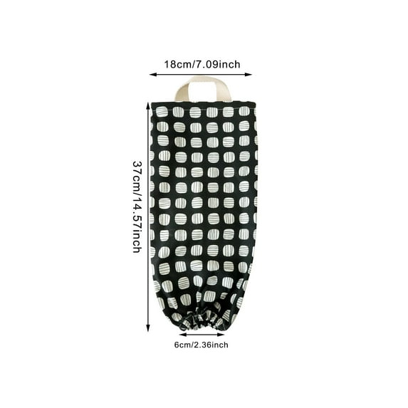 Black and White Checkered Plastic Bag Holder, Reusable Washable Grocery Bags Storage Dispenser for Home Kitchen Pantry Decor,Red