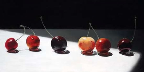 Black and White Cherries Canvas Art - Andrew McNeile Jones (24 x 48)