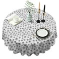 thumbnail image 1 of Black and White Christmas Snowflake Pattern Round Tablecloth 60"x60",Wrinkle Wipeable Table Cloth for Kitchen Dining Room Picnic Patio Party, 1 of 6