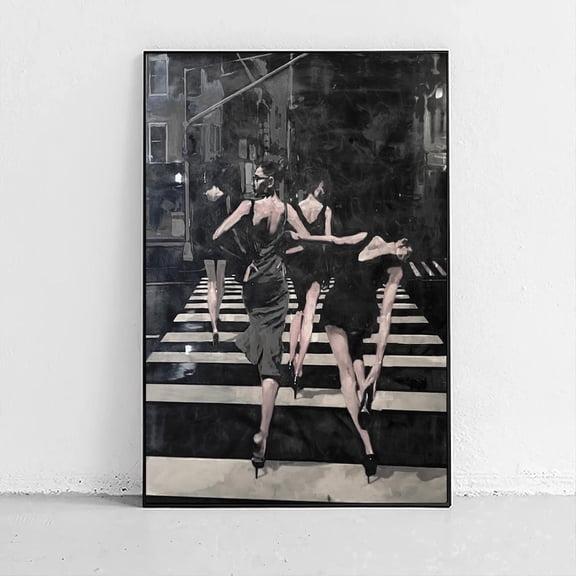 Black and White City Girls Night Out Poster Unframed Paper Print