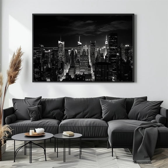 Black and White Cityscape Poster: Modern Skyscrapers Photo, Size 12x18 UNFFRAMED F03.1.7l2118