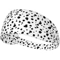 thumbnail image 1 of Black and White Dalmatian Print Workout Headbands for Women, Sweatbands for Men, Elastic Exercise Headband for Fitness Running Yoga, SYD1177, 1 of 9