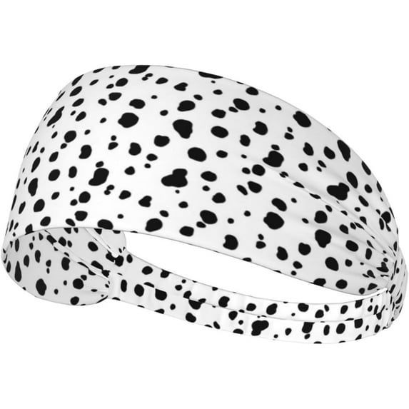Black and White Dalmatian Print Workout Headbands for Women, Sweatbands for Men, Elastic Exercise Headband for Fitness Running Yoga, SYD1177