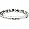 thumbnail image 1 of Black and White Diamond Sterling Silver Hearts Ring, 1 of 7