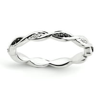 Black and White Diamond Sterling Silver Ring