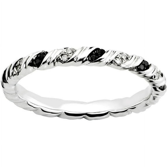 Black and White Diamond Sterling Silver Ring