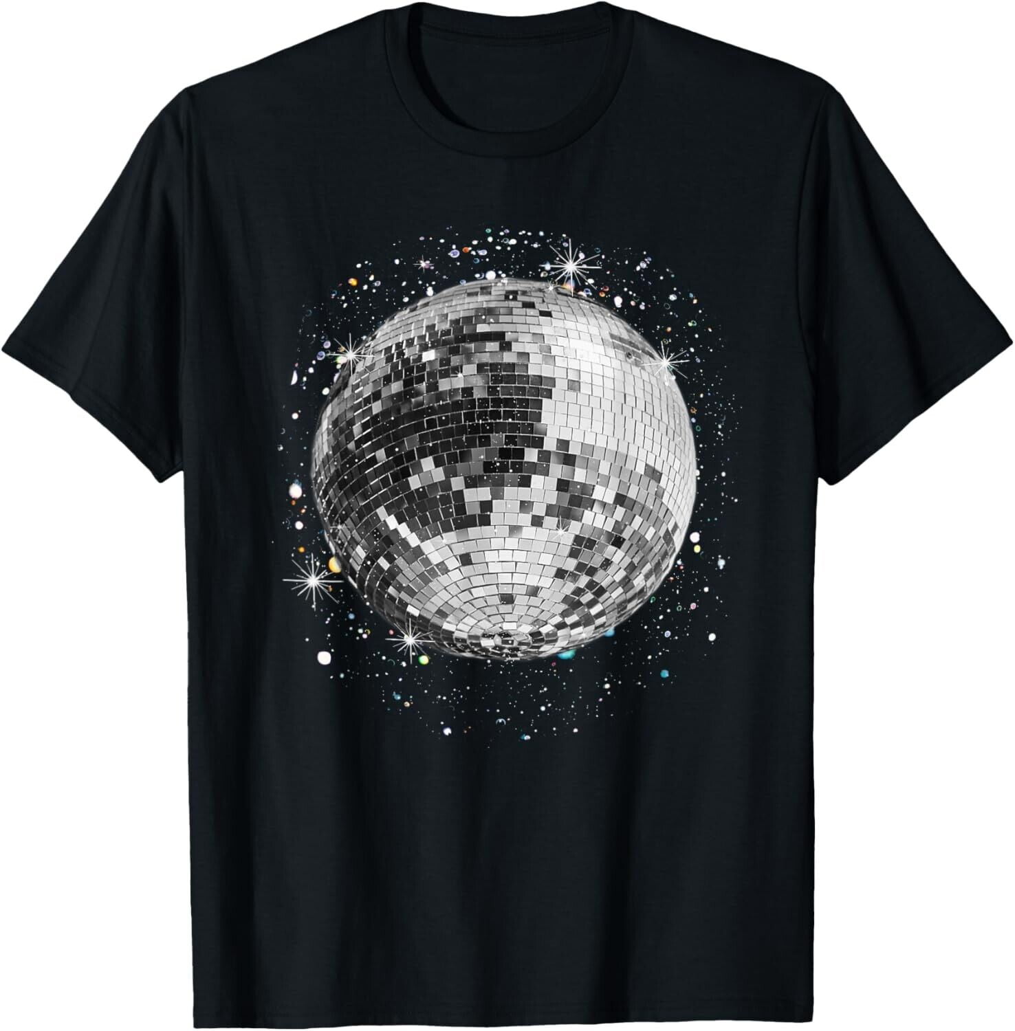Black and White Disco Ball Club Retro Gift Tee Unisex TShirt 2XL