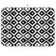 thumbnail image 1 of Black and White Dish Drying Mat Microfiber Kitchen Mats Large Counter Absorbent Dish Pad Drainer Rack 18"x24", 1 of 7