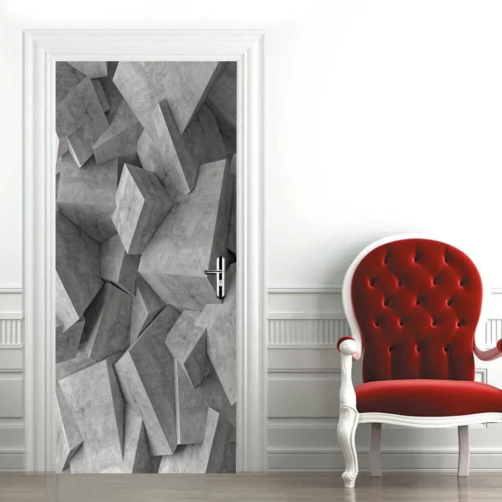 Black And White Door Sticker 3d Mural Pvc Spiral Sight Illusion Self 