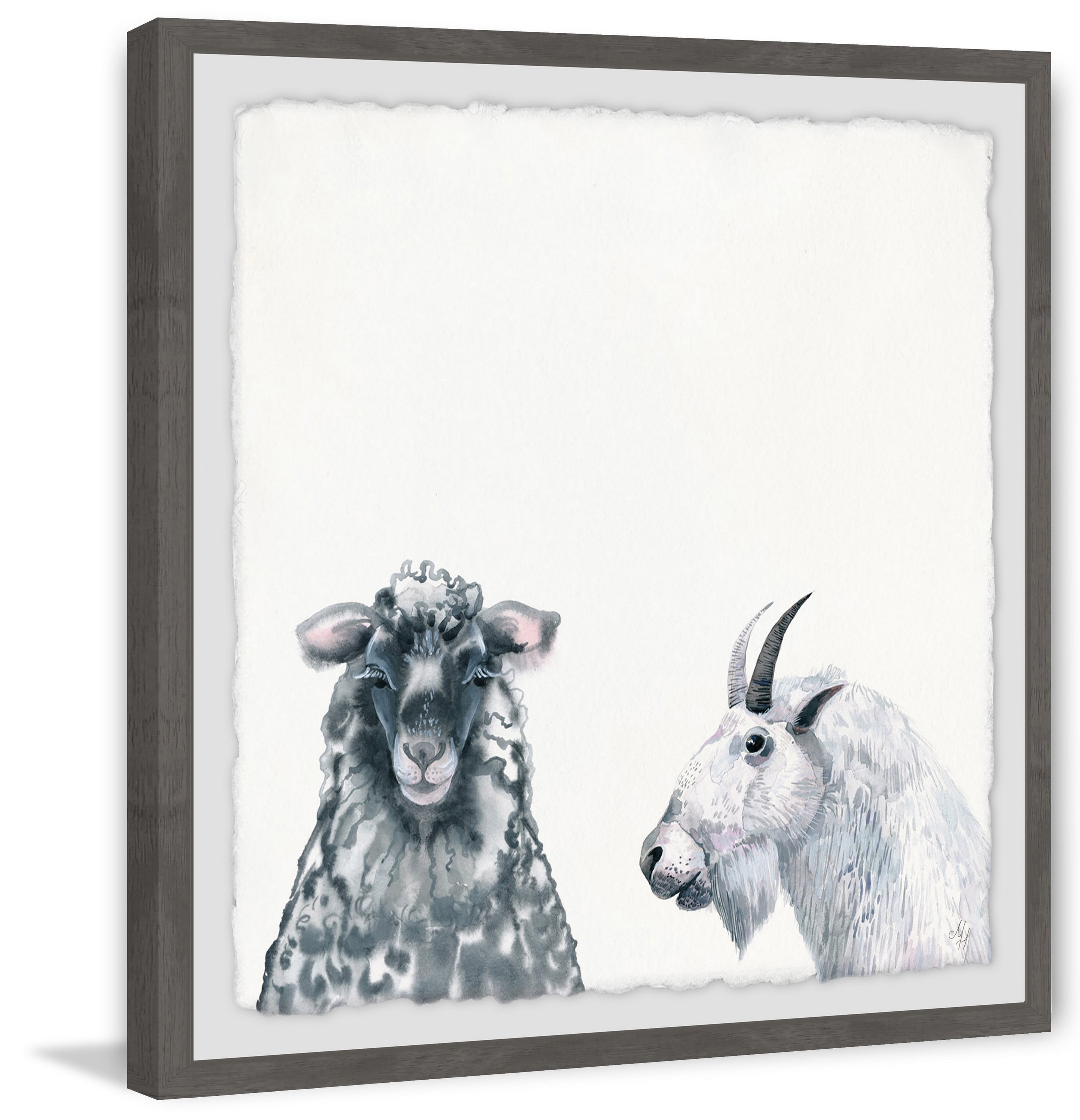 Black and White Duo Framed Painting Print