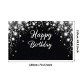 thumbnail image 1 of Black and White Floral Happy Birthday Banner Background Backdrop Party Decors Photography Props for Birthday Party Birthday Decoration Party Supplies, 1 of 7