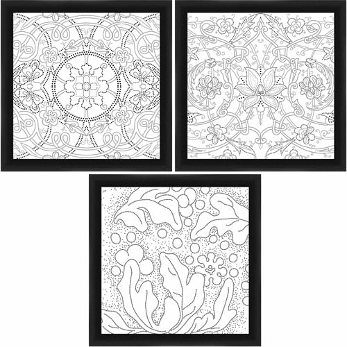 Black and White Floral Wall Art, Set of 3