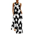 Black and White Flower Blossoms Long Dress wedding guest dress 2024