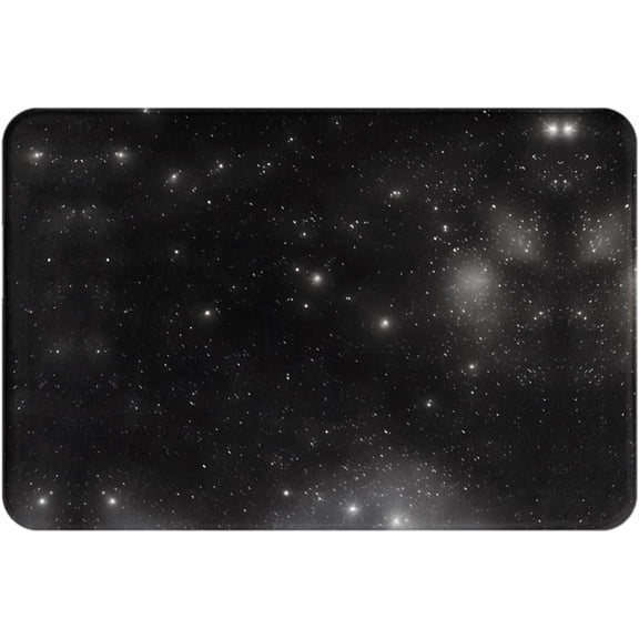 Black and White Galaxy 16x24in Non-Slip Flannel Floor mat with a Pattern Suitable for Indoor and Outdoor use Home Decor