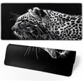 thumbnail image 1 of Black and White Gaming Mouse Pad 31.5 x 11.8 Inch Extended Large Mouse Pad with Non-Slip Base and Stitched Edges for Gamer Home Office, Black Leopard, 1 of 17