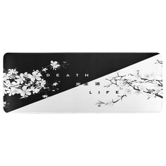 Black and White Gaming Mouse Pad,Large Mouse Mat Desk Pad, Stitched Edges Mousepad,k3134