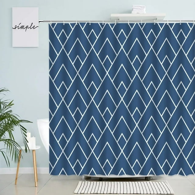 Black and White Geometric Shower Curtains Creative Pattern Line