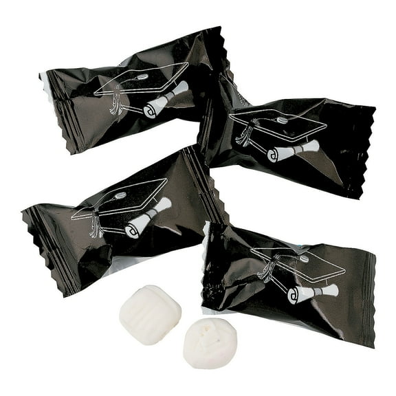 Black and White Graduation Buttermints, Graduation, Party Supplies, Party Favors, Candy, 108 Pieces, Individually Wrapped