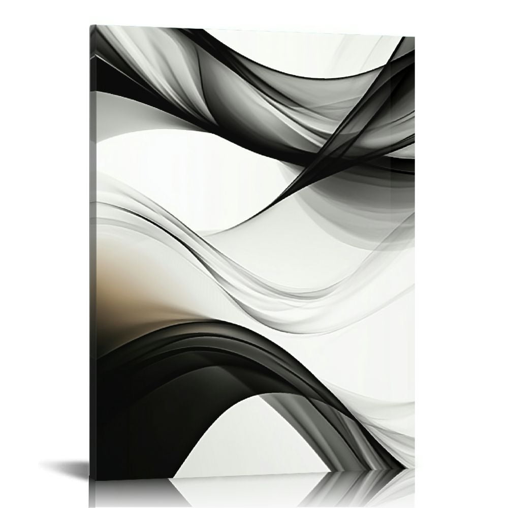 Black and White Grey Wall Art for Bedroom, Abstract Lines Art Canvas ...