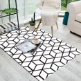 Black and White Grid Carpet Area Rug for Living Room ration Teenager