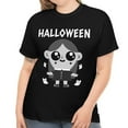 thumbnail image 1 of Black and White Halloween TShirts for Women Plus Size 1X 2X 3X 4X 5X Girl Plus Size Halloween Costumes for Women, 1 of 7