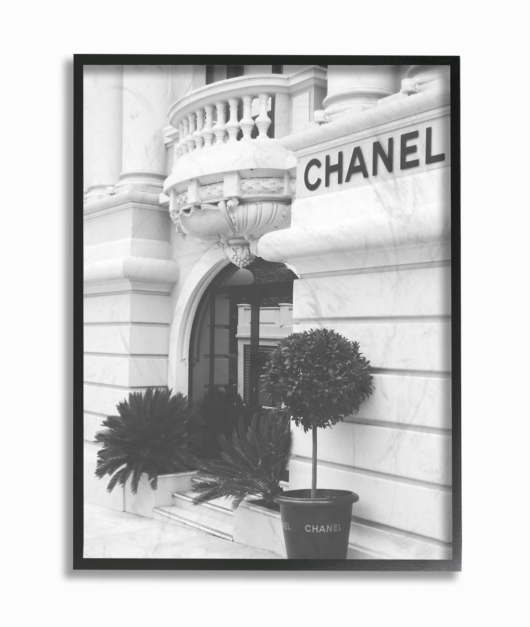 Black and White High Fashion Store Front Framed Texturized Art
