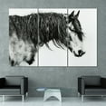 thumbnail image 1 of Black and White Horse Portrait III ABC 36 in x 72 in Mixed Media Art, by Empire Art 3 Count, 1 of 6
