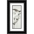 thumbnail image 1 of Black and White Horses 2x Matted 14x24 Black Ornate Framed Art Print by Atelier B Art Studio, 1 of 2