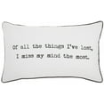 thumbnail image 1 of Black and White I Miss My Mind Throw Pillow, 1 of 4