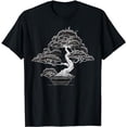 thumbnail image 1 of Black and White Japanese Bonsai Tree T-Shirt, 1 of 5
