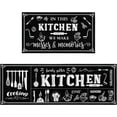 thumbnail image 1 of Black and White Kitchen Rugs Sets of 2 Non Slip Washable Kitchen Mats for Floor 2 Piece Black Kitchen Rug Mat Set Decor, 1 of 6