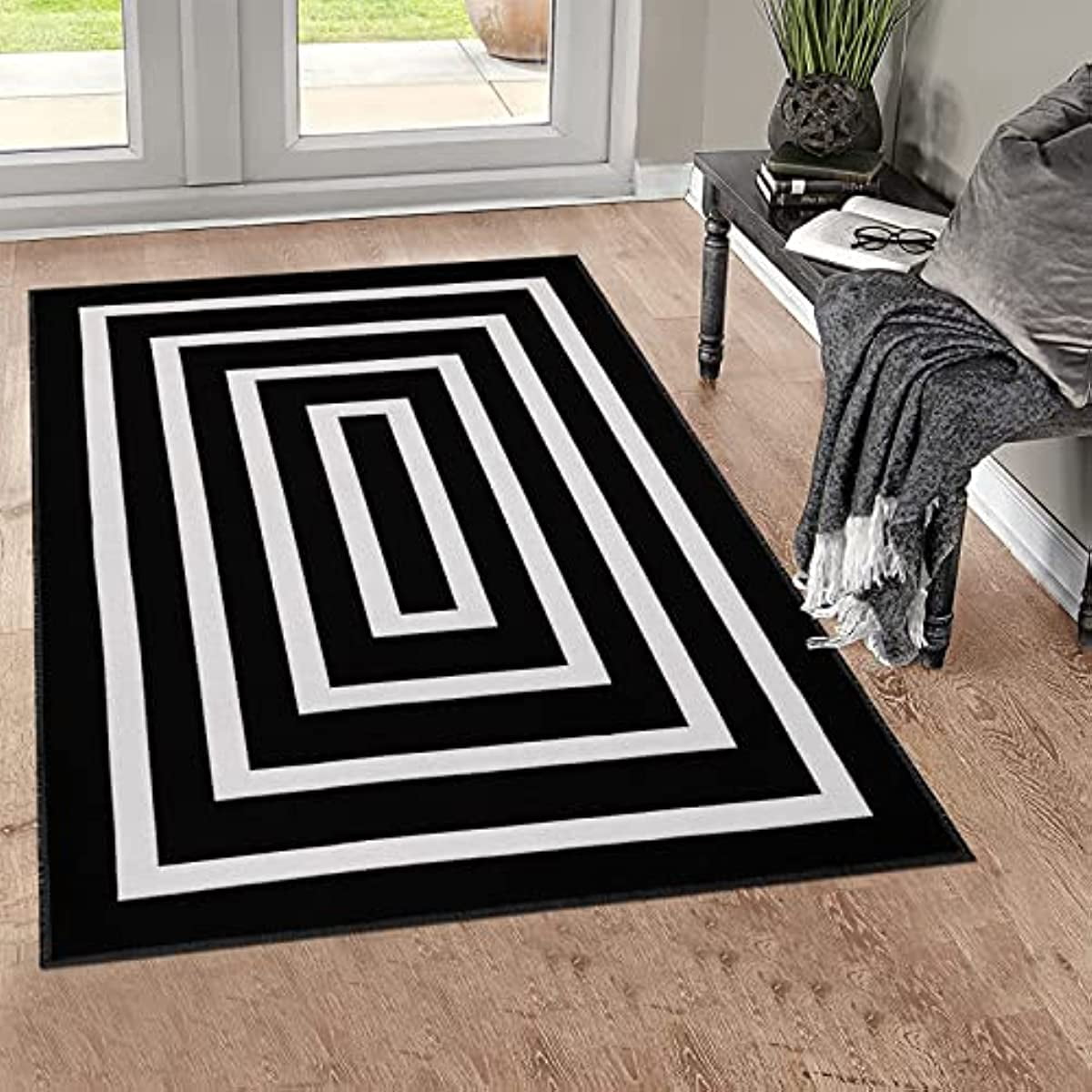 Black and White Large Area Rugs Luxury Home Decorations Carpet for ...