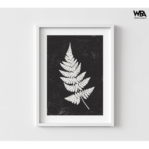 Black and White Leaf Print, Framed Plant Print, White Leaf Print, Framed Leaf Print, Botanical Print, Oversized Wall Art, Large Wall Art