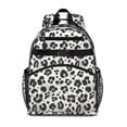 thumbnail image 1 of Black and White Leopard Pattern Backpack for School,Cute School Bag,Schoolbag with Adjustable Shoulder Straps & Padded Back,15.25"x11.5"x5.25", 1 of 5