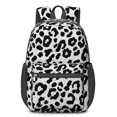 thumbnail image 1 of Black and White Leopard Print 17" School Backpacks for Teens,Waterproof Oxford Fabric,S-Shape Padded Straps for School,Travel,Hiking,Camping, 1 of 6