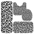 thumbnail image 1 of Black and White Leopard Print Bathroom Rug Set 4 Piece,Includes Contour,Lid Cover,Bath Mat,Non-Slip Extra Soft Absorbent Washable, 1 of 4